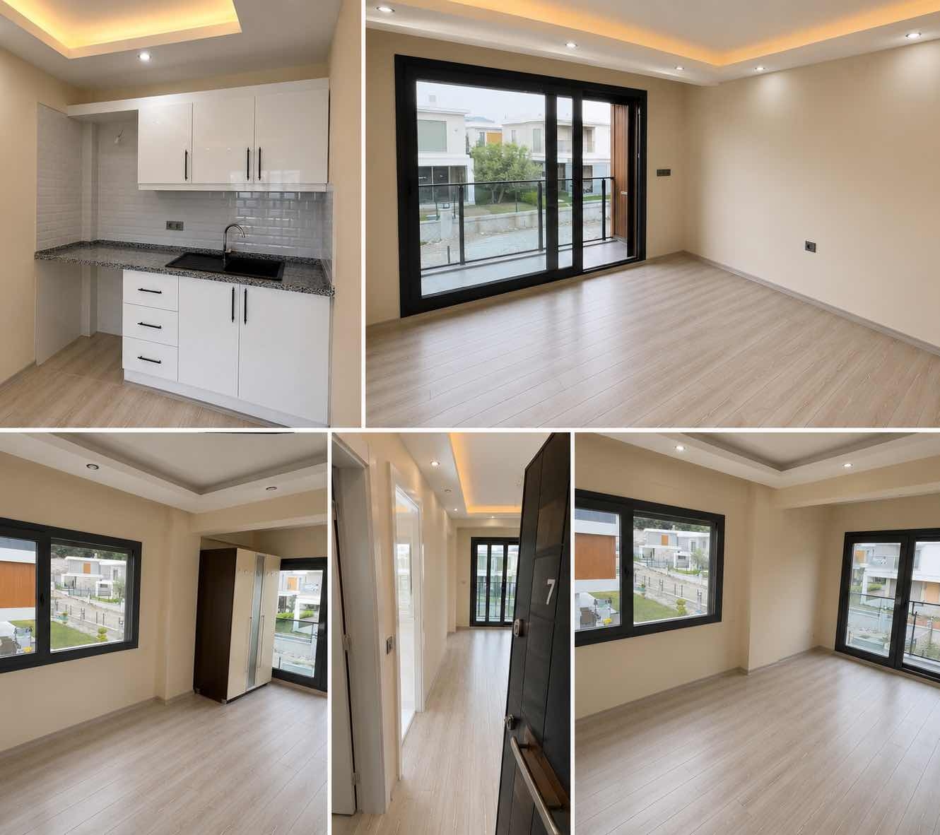 ÇANDARLIDA HAVUZLU SİTE İÇERİSİNDE MODERN MİMARİLİ LÜKS 1+1