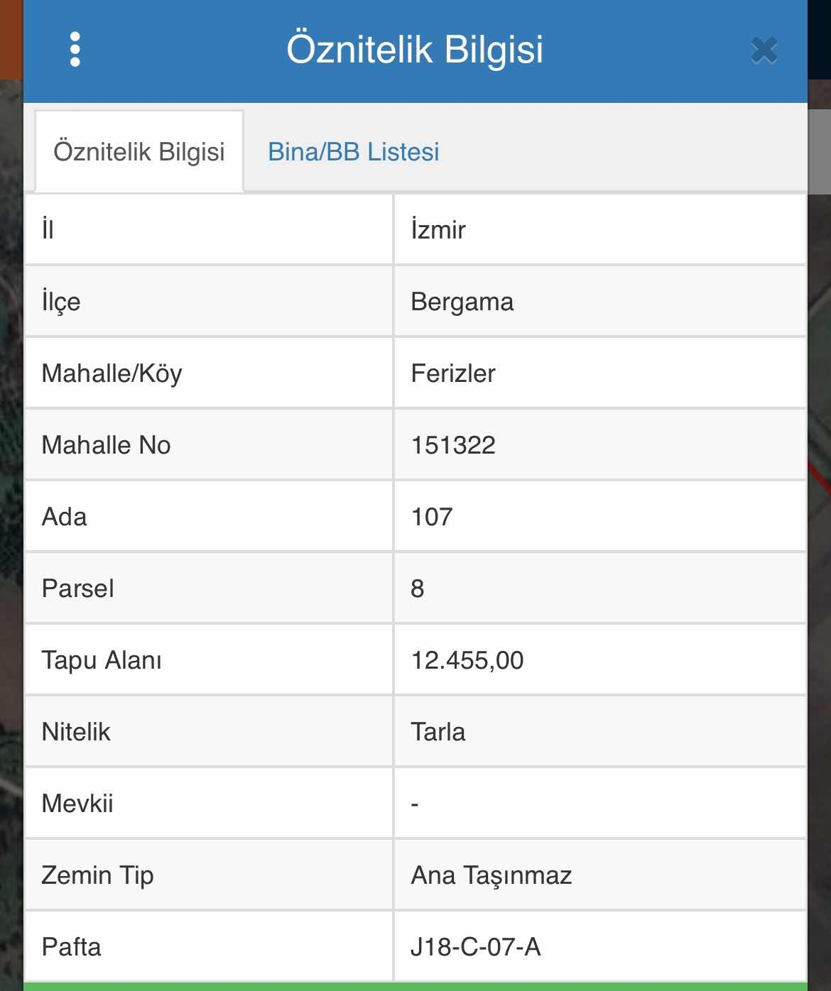 FİYATDÜŞTÜ! Bergama Ferizler Mah. 107ada 8 parsel 12.455m2 Tarla